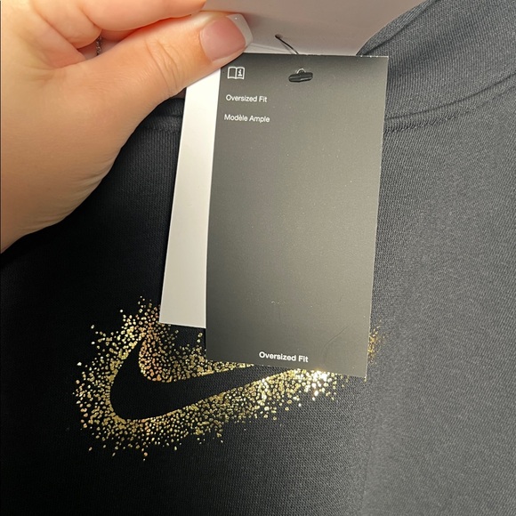 Nike Women’s Golden Nike Oversized Graphic Cropped Sweatshirt NWT SZ XL - Picture 5 of 6